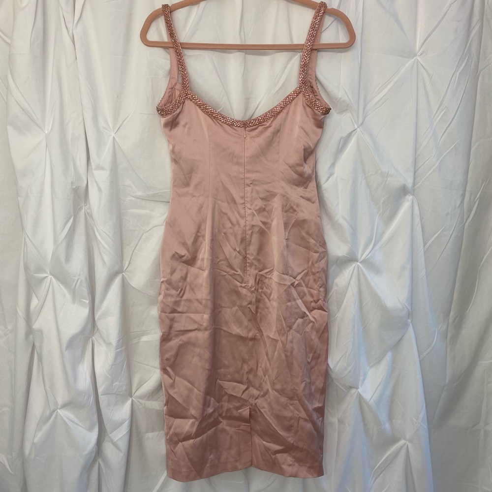 House of CB Camilla Pink Satin Dress with Hand Sewn Crystals - Picture 12 of 13
